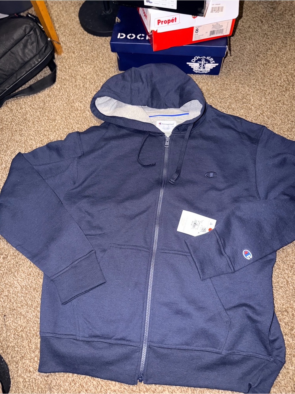 Champion Men's Navy Full-Zip Hoodie NWT from Macys
